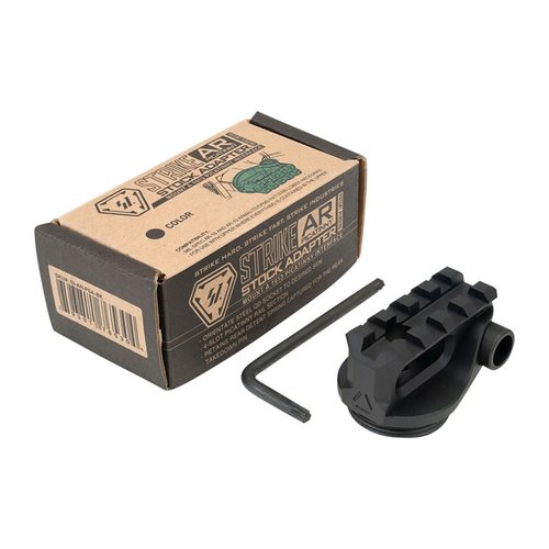 Strike AR Picatinny Stock Adapter gör det enkelt att montera en 1913 Picatinny stock på AR-15 och AR-10, utan behov av buffer och fjäder.