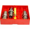 Detta PISTOL CARBIDE 3 DIE SET inkluderar Carbide Full Length Sizing Die, Bullet Seating Die, Powder Thru Expanding Die, och kräver ingen sizing lube.