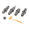 ULTIMATE 4-DIE SET ger maximal mångsidighet med full längd-resizing die, Collet Neck sizing die för precision, och Easy Adjust Bullet Seating Die för perfekt djup.