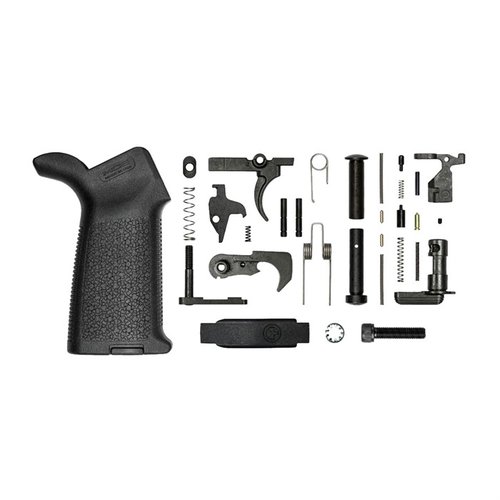 Aero Precision AR-15 Lower Parts Kit med Magpul MOE® Grip erbjuder allt du behöver för att montera en mil-spec AR15, med högkvalitativa komponenter.