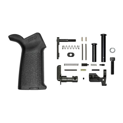 Aero Precision M5 Lower Parts Kit med Magpul MOE Grip erbjuder alla nödvändiga komponenter för att montera en M5 Lower Receiver, utan fire control group.