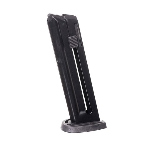 Pro Mags M&P22 magasin är tillverkat av värmebehandlad stål med svart oxidbehandling, har 10-runders kapacitet och är perfekt för .22 LR skytte.