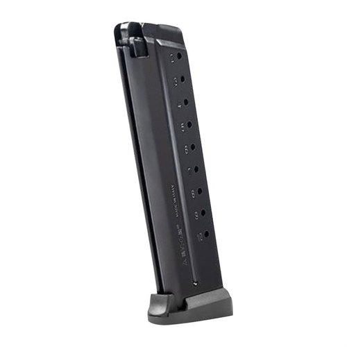 Mec-Gar erbjuder 10-Rd anti-friction och 9-Rd blued magasin för Full Size 1911, med högkvalitativt stål och polymerdelar för pålitlighet och hållbarhet.