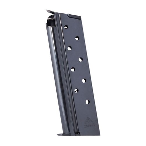 MEC-GAR 1911 FULL SIZE MAGAZINE 10MM erbjuder pålitlig prestanda och hållbarhet med sin 8-rädd blued design, perfekt för skytte och självförsvar.