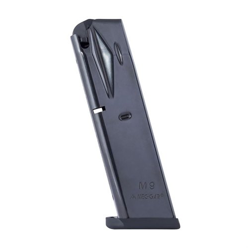 Få pålitlig kapacitet med MEC-GAR Beretta 92FS/M9 magasin, tillverkat av härdat stål med anti-friktionsbeläggning för smidig och problemfri matning.