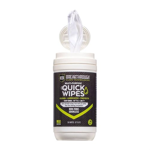 SYNTEHTIC CLP QUICK WIPES från Breakthrough Clean är perfekta för snabb rengöring av vapen med högkvalitativ lösning som bryter ner kolavlagringar och skyddar ytor.
