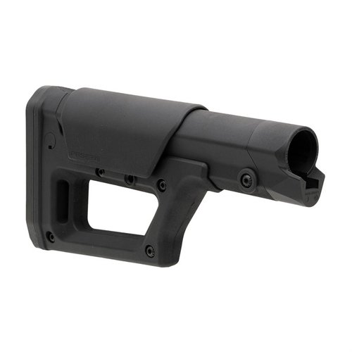 Magpul PRS Lite är en lätt och justerbar buttstock för AR-15 och AR .308, med justering för kindhöjd och längd, perfekt för jakt och precision.