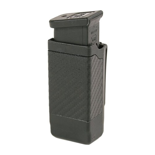 Den lätta och hållbara SINGLE MAGAZINE POUCH från BLACKHAWK håller din 9mm/.40 Cal-magasinet på plats, möjliggör snabba byten och har en säker bältesklämma.