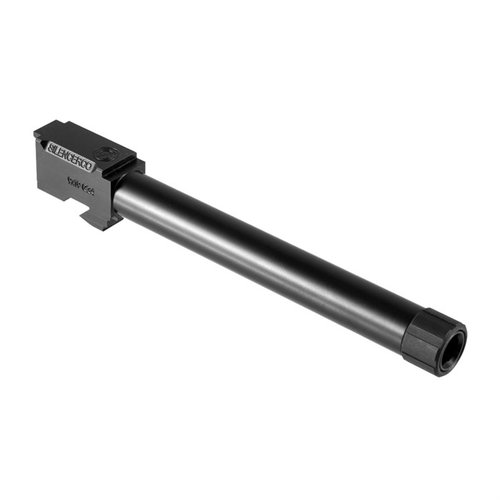 Silencerco's threaded barrels för Glock® är tillverkade av 416R rostfritt stål, passar Gen 3 och Gen 4, och inkluderar en trådskydd.