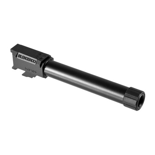 SilencerCo HK VP9 threaded barrel gör din 9mm VP9 suppressor-klar med ½"-28 gängor, precisionstillverkad av 416R rostfritt stål för bästa prestanda.