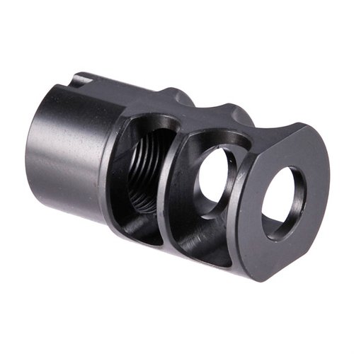JMacs RRD-2C är en kompakt och lätt muzzle brake som minskar rekyl, tillverkad av 17-4ph rostfritt stål med svart nitride yta, perfekt för längre pipor.