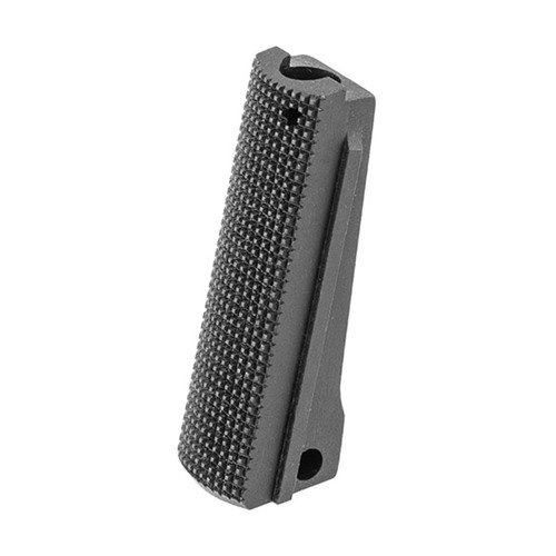 Fusion Pro-Series Mainspring Housing i rostfritt stål, CNC-bearbetad med 20 lpi checkering. Passar 1911 Government och Commander modeller, finns i svart eller rostfritt.