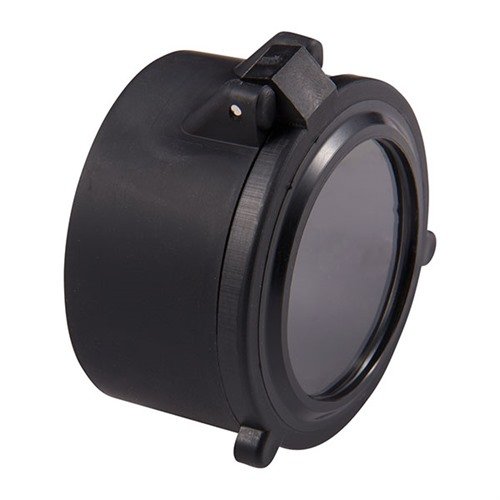 BLIZZARD SCOPE LENS COVERS erbjuder snabba, fjäderbelastade lock som öppnas med ett tryck, samt hållbara polymerlinser som skyddar mot väder och smuts.