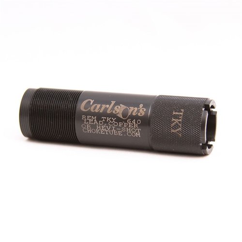 Carlsons 12GAUGE EXTENDED TURKEY REM CHOKE TUBES i rostfritt stål ger tighta mönster och klarar av tunga hagelpatroner, perfekt för jakten.