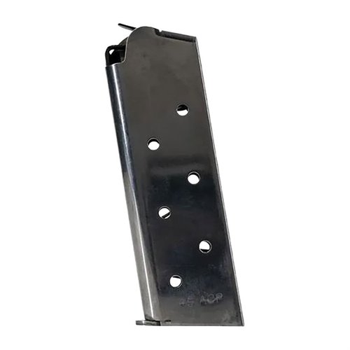 Denna 1911 GOVERNMENT/COMMANDER 7-RD SS MAGAZINE är perfekt för .45-modeller som 1911 Commander och Government, vilket ger pålitlig prestanda och hållbarhet.