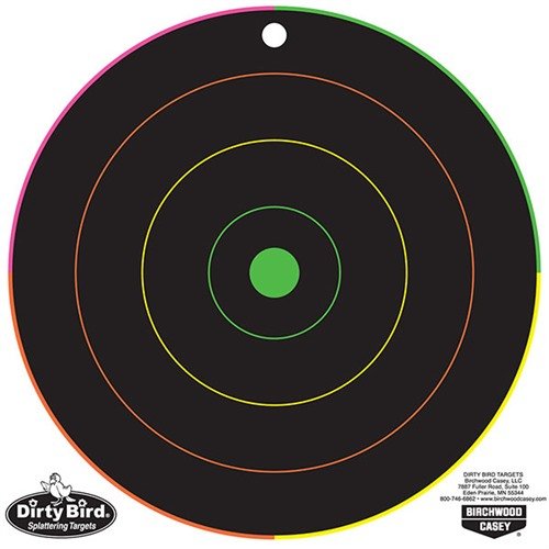 Dirty Bird Targets MC8-20 ger en multicolor splatter för överlägsen kontrast, så att du snabbt ser träffarna utan att behöva gå ner till målet.
