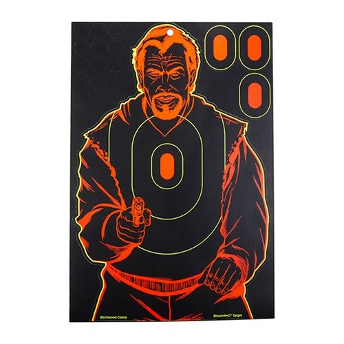 SHOOT-N-C BAD GUY, 5 PACK erbjuder ljusa chartreuse ringar runt skott, självhäftande baksida för enkel uppsättning och omedelbar feedback utan att behöva gå fram.