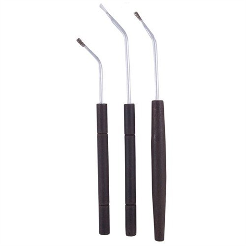 Med vinklade skaft kommer dessa borstar åt de svåråtkomliga platser där smuts samlas. Inkluderar 2 st borstar med rostfria stålfibrer och 1 med nylon.