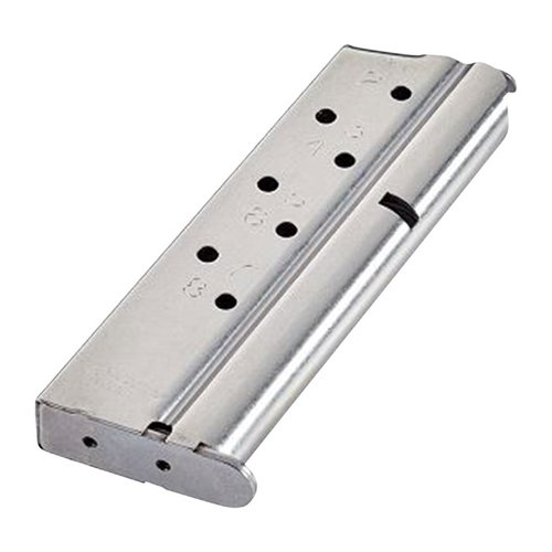 CMC Match Grade magasin för 1911 Compact, 9mm, 8 skott. Tålig rostfri stål, förbättrad design och exakt tolerans för pålitlig prestanda och enkel dold bärning.