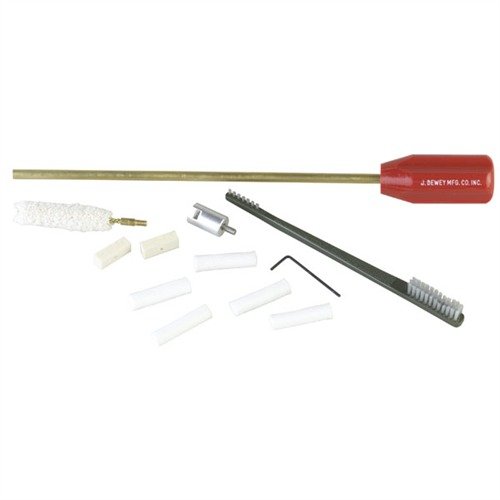BOLT ACTION CLEANING KIT från DEWEY rengör svåråtkomliga kamrar och lugs med en all-cotton mop, rengöringshuvuden och en kraftfull borste för effektiv rengöring.