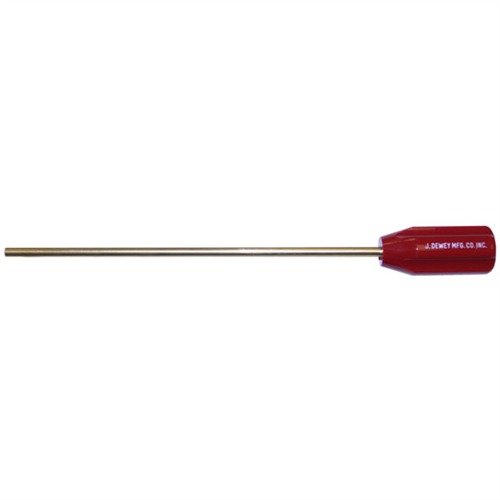 Dewey Brass Chamber Rod gör rengöring av smutsiga kamrar snabbt och enkelt, med fasta icke-roterande handtag och olika längder för olika vapen.