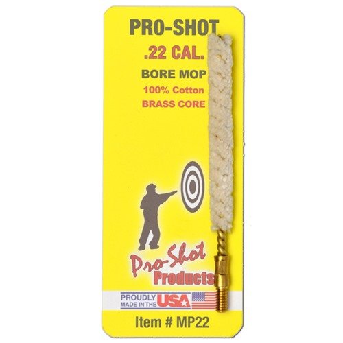 .22 CALIBER MOP från PRO SHOT PRODUCTS, INC är idealisk för effektiv rengöring av .22 kaliber vapen, vilket säkerställer optimal prestanda och livslängd.