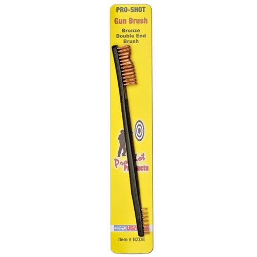 GUN BRUSH DOUBLE END - BRONZE från PRO SHOT PRODUCTS är perfekt för effektiv rengöring av vapen, med två ändar för olika applikationer och hållbar borste.