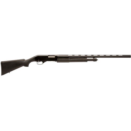 STEVENS 320 FIELD PUMP 12GA 28" erbjuder pålitlig prestanda med smidig cykling, hållbart syntetiskt kolv och kapacitet för fem-plus-en patroner.