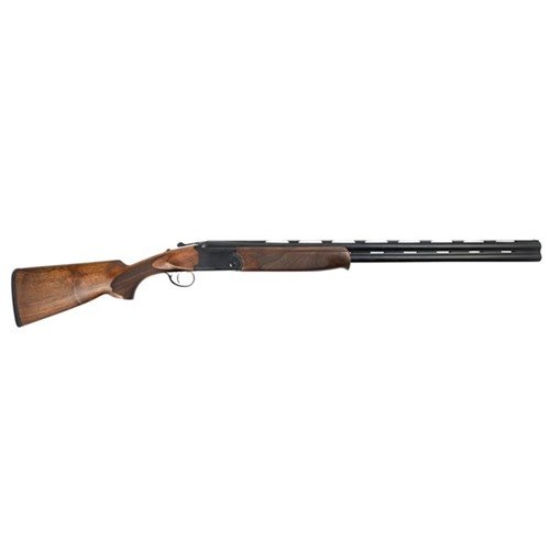 Stevens 555 20ga erbjuder en lätt aluminiumreceiver, elegant turkisk valnötsskaft och kromade kolstålspipor för snabb och pålitlig prestanda.