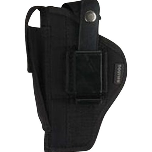 Bulldog Belt/Clip Ambi Holster är en mångsidig och hållbar lösning för säker bärning av din pistol med 3-4 tums pipor, perfekt för både vänster- och högerhänta.