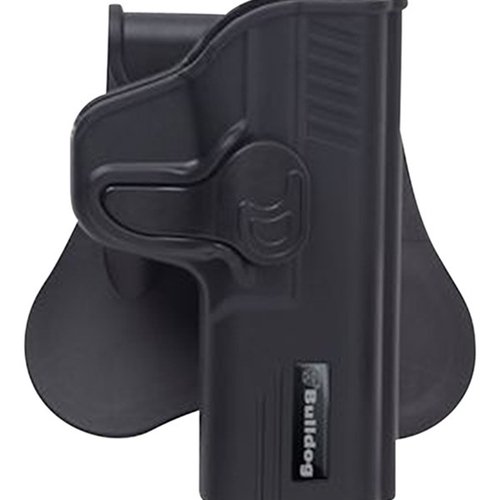 Bulldog Rapid Release Holster SPG XDS Blk erbjuder snabb åtkomst och säker förvaring för din pistol, perfekt för både träning och vardagligt bruk.