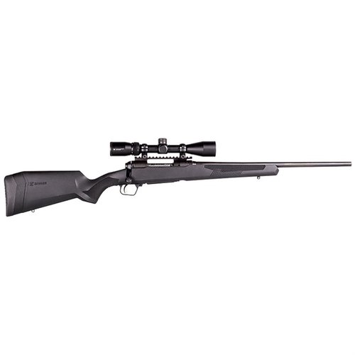 Savage 110 Apex Hunter XP 243 Win erbjuder precision och pålitlighet med en 22" pipa och Vortex kikarsikte, perfekt för jägare och sportskyttar.