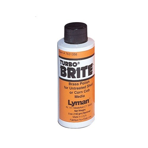 Lyman Turbo Brite Brass Polish 5oz ger en skinande yta på ditt mässing, tar bort oxidation och förlänger livslängden på dina hylsor för bättre prestanda.