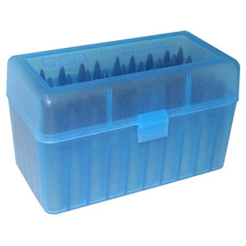 MTM Ammo Box 50 Round Flip-Top är idealisk för att förvara och transportera ammunition som 300 WSM, 45-70 och 7mm R SAUM, med ett praktiskt flip-top lock.