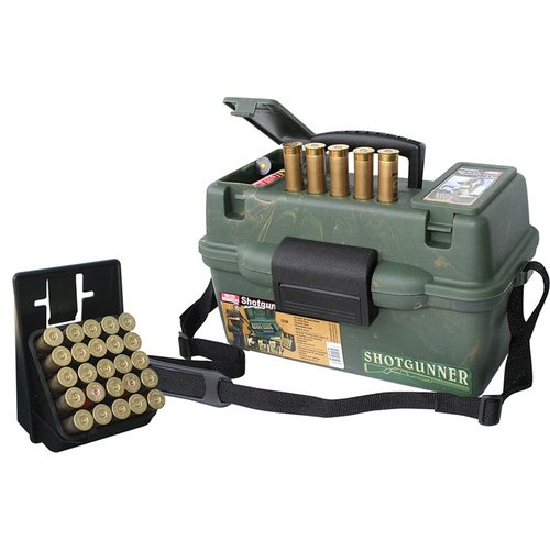 MTM Shotgun Hunter Box Wild Camo 12ga är perfekt för jägare, med en robust design och kamouflage som smälter in i naturen, vilket skyddar dina patroner.
