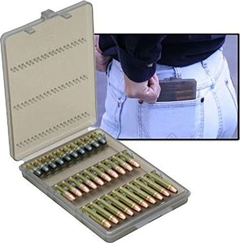MTM Ammo-Wallet för 30 patroner av 22 Long Rifle och 17 HRM Mach 2 erbjuder säker förvaring, enkel transport och snabb åtkomst till ammunition.