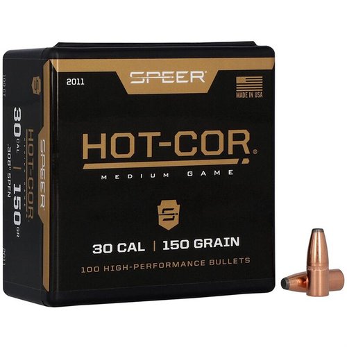 Speer Bullet .30 .308 150GR FN erbjuder en pålitlig och kraftfull prestanda med sin Flat Nose-design, perfekt för jakt och sportskytte.