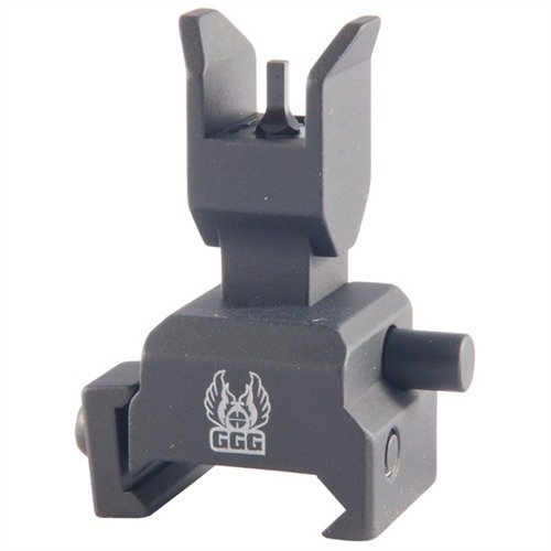 AR-15 FLIP-UP BACKUP FOREARM FRONT SIGHT är tillverkad av aluminium och erbjuder en robust, lättviktslösning för snabba siktesjusteringar vid skytte.