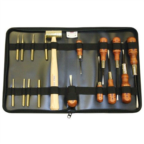 Med detta praktiska 17-delade GUN CARE TOOL SET från GRACE USA får du alla nödvändiga verktyg för snabba reparationer, lätt att ta med till skjutbanan.