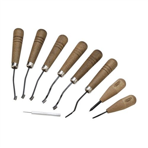 GUNLINE PREMIER CHECKERING SET erbjuder allt du behöver för checkering med detaljerade instruktioner och mönster, inklusive 6 verktyg för hållbar och smidig användning.