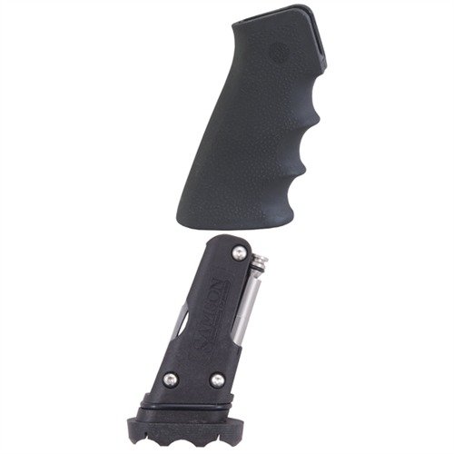 Mångsidig multi-tool som passar i handflatan och lagras i pistolgreppet, med verktyg för snabba reparationer av din AR i fält eller på skjutbanan.