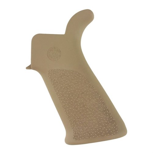 Hogue's OVERMOLDED RUBBER BEAVERTAIL GRIP för AR-15/M16 erbjuder en bekväm, halkfri greppytan och dämpning vid rekyl för ökad komfort.