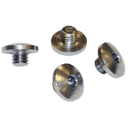 HOGUE SEMI AUTO GRIP SCREWS ger en fabriksliknande finish med sina blanka och hård kromade alternativ. Hex-huvud förhindrar skador och ger ett snyggt utseende.