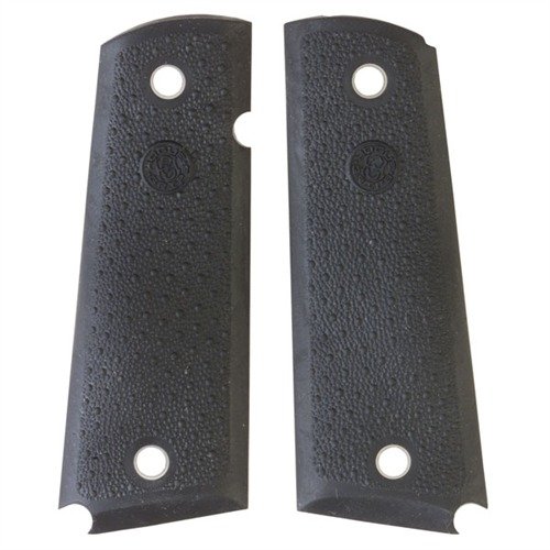 HOGUE:s handfyllande grips i gummi och trä absorberar rekyl och ger ett bättre grepp med fingergropar för 1911 Auto, perfekt för kontroll och komfort.