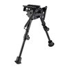 Harris självnivellerande bipod 6-9" erbjuder snabb justering för ojämna ytor, med justerbar höjd och låsningsmekanism för stabilt skytte.