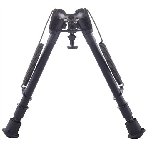 HARRIS 1A2-LM BIPOD erbjuder stabilitet och snabb justering med teleskopiska ben, perfekt för jakt med bolt action och single-shot gevär.