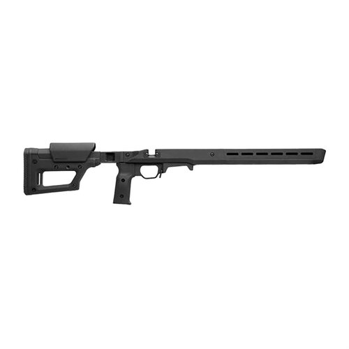 PRO 700 Lite SA erbjuder en lätt och justerbar stock med ergonomisk design, ambidextrös funktionalitet och M-LOK fästen för maximal anpassning.