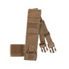 FAT STRAP i coyote brown ger en enkel och funktionell lösning för Micro Fight Chest Rig, med horisontell webbing och fästen för kablar och PTT.