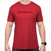 Magpul Unfair Advantage T-shirt i röd, 100% ring-spun cotton, bekväm och slitstark med tag-less etikett och dubbel sömnad för hållbarhet. Perfekt för alla situationer.