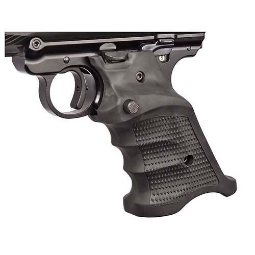 VOLTHANE TARGET GRIPS för Ruger MK IV erbjuder ett ergonomiskt grepp med diamantmönster, hållbart material och inkluderar Volquartsen Extended Bolt Release.